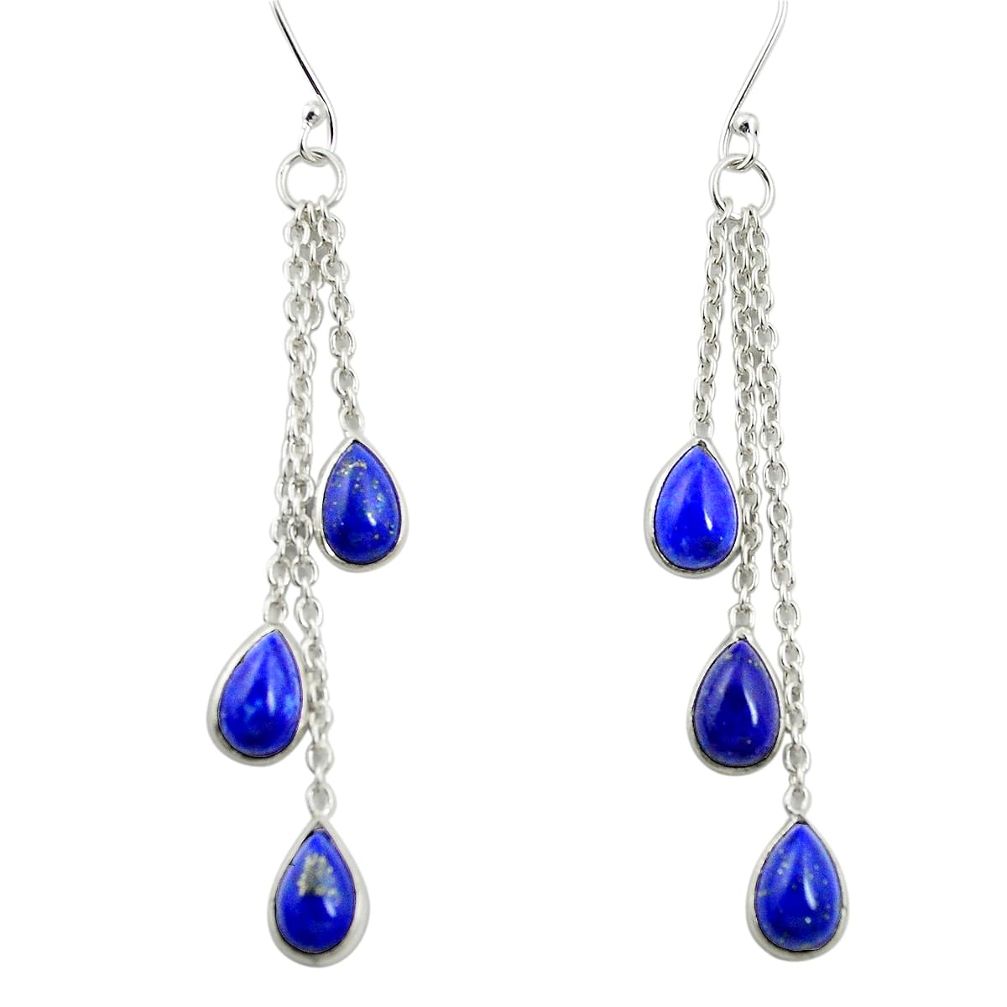 925 silver natural blue lapis lazuli chandelier earrings jewelry m57303