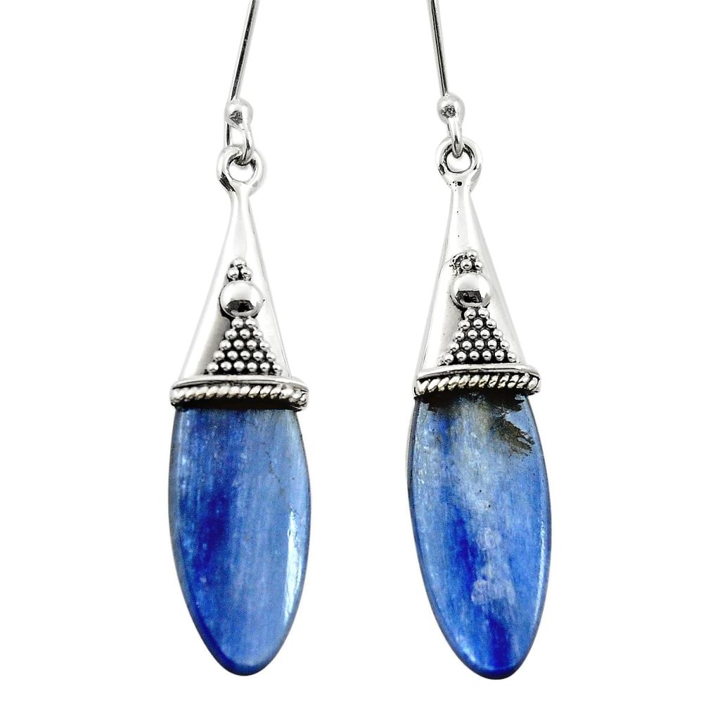 Natural blue kyanite 925 sterling silver dangle earrings jewelry m57763