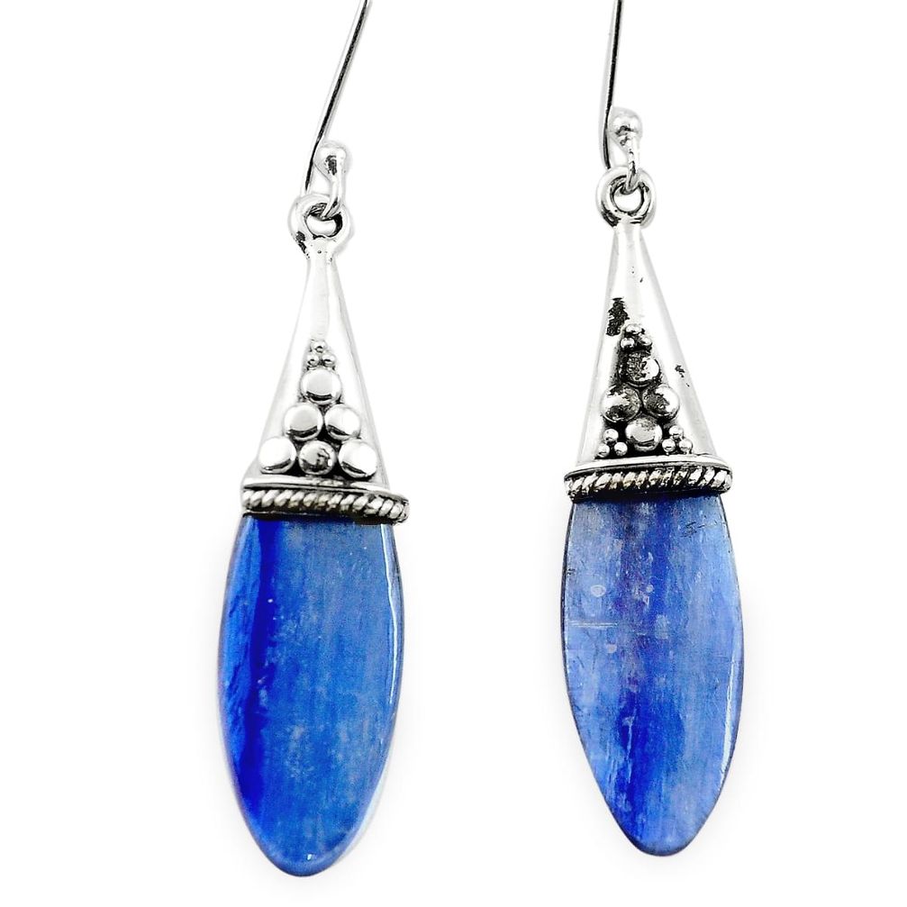 Natural blue kyanite 925 sterling silver dangle earrings jewelry m57766