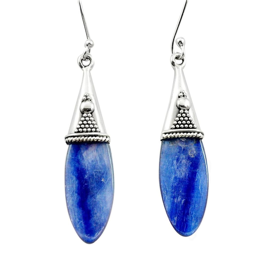 Natural blue kyanite 925 sterling silver dangle earrings jewelry m57768