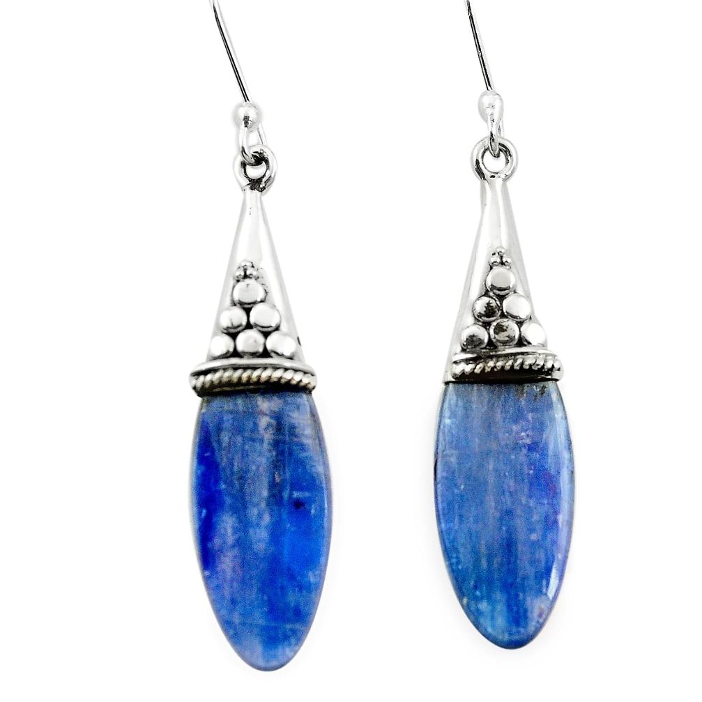 Natural blue kyanite 925 sterling silver dangle earrings jewelry m57769