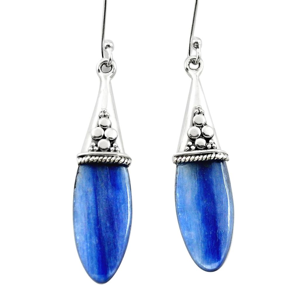 Natural blue kyanite 925 sterling silver dangle earrings jewelry m57771