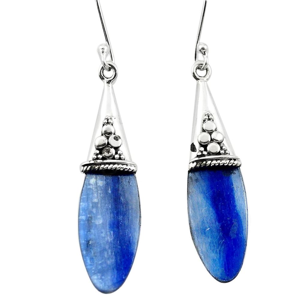 Natural blue kyanite 925 sterling silver dangle earrings jewelry m57776