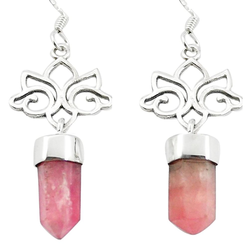 10.71cts natural pink tourmaline 925 sterling silver pointer earrings m58801