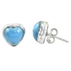 925 sterling silver natural blue angelite heart stud earrings jewelry m60252
