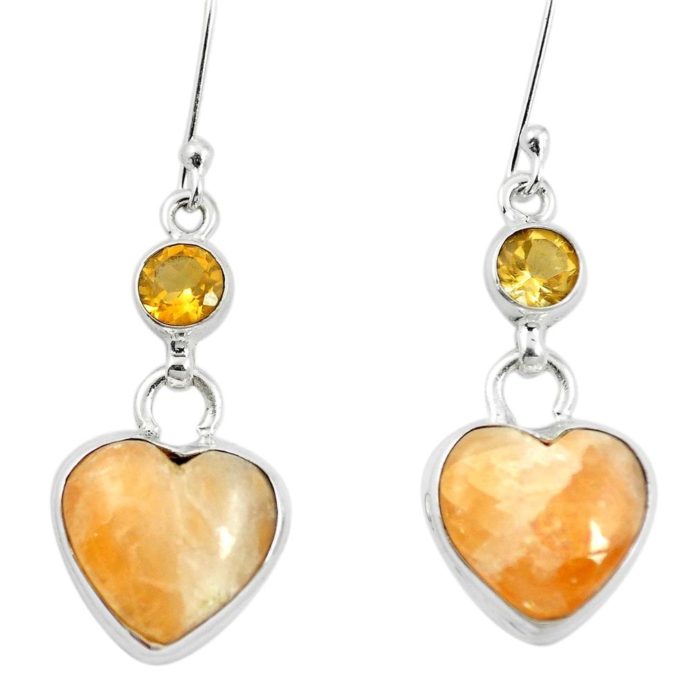 925 silver natural yellow calcite citrine dangle earrings jewelry m60344