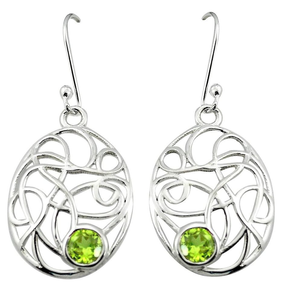 925 sterling silver natural green peridot dangle earrings jewelry m61680