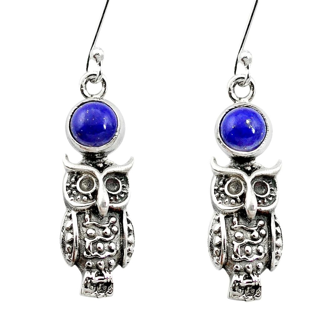 925 sterling silver natural blue lapis lazuli owl earrings jewelry m61869