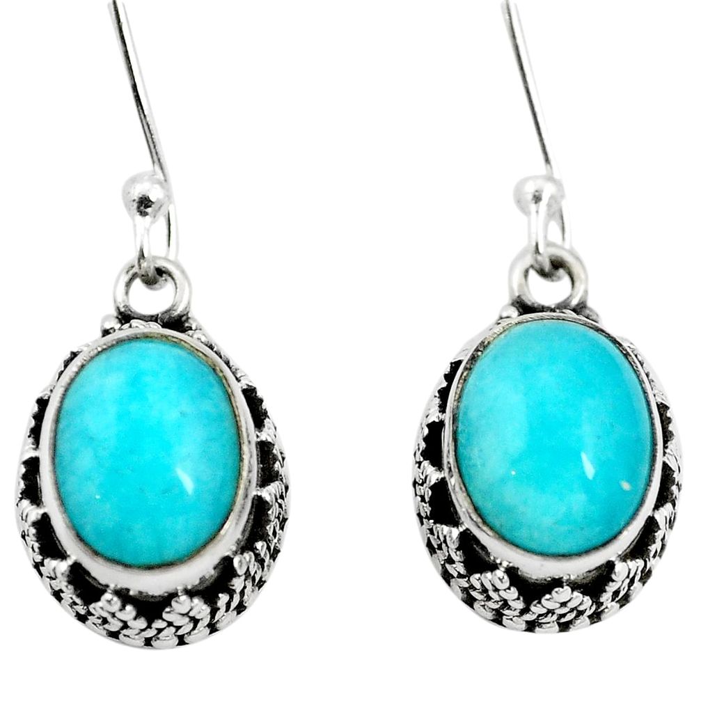 925 silver natural green peruvian amazonite dangle earrings jewelry m62879