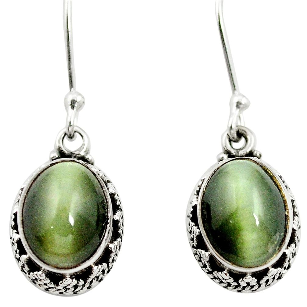925 sterling silver green cats eye dangle earrings jewelry m62884