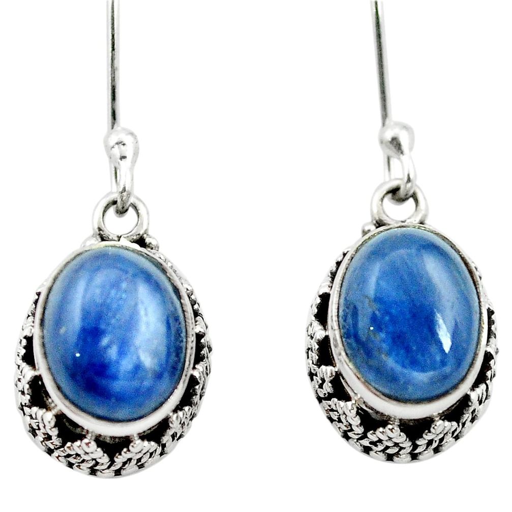 Natural blue kyanite 925 sterling silver dangle earrings jewelry m62939