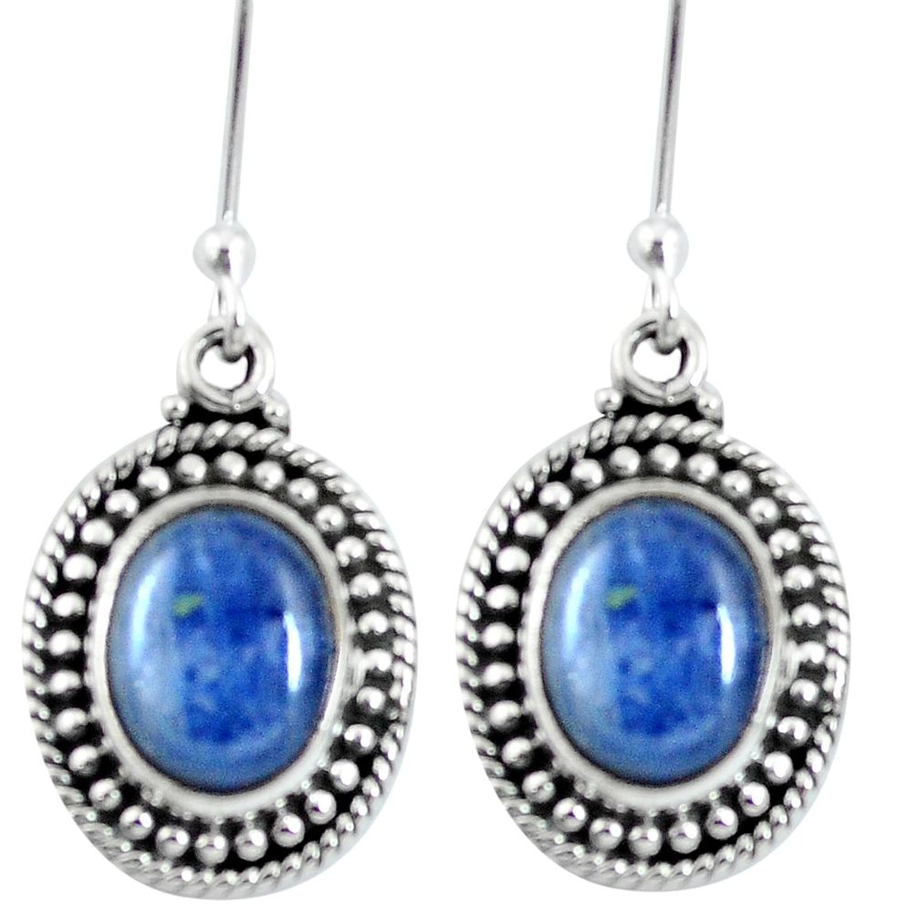 Natural blue kyanite 925 sterling silver dangle earrings jewelry m64141