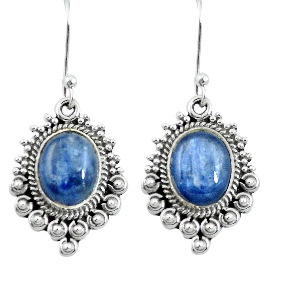 Natural blue kyanite 925 sterling silver dangle earrings jewelry m64143