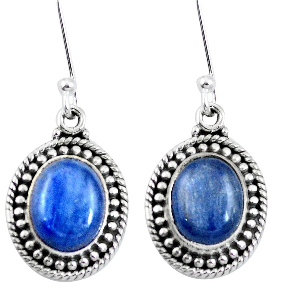 Natural blue kyanite 925 sterling silver dangle earrings jewelry m64148