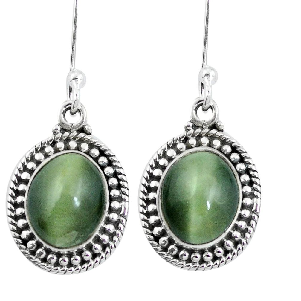 925 sterling silver green cats eye dangle earrings jewelry m64149