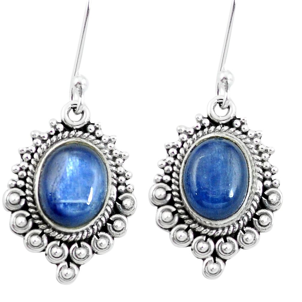 Natural blue kyanite 925 sterling silver dangle earrings jewelry m64150