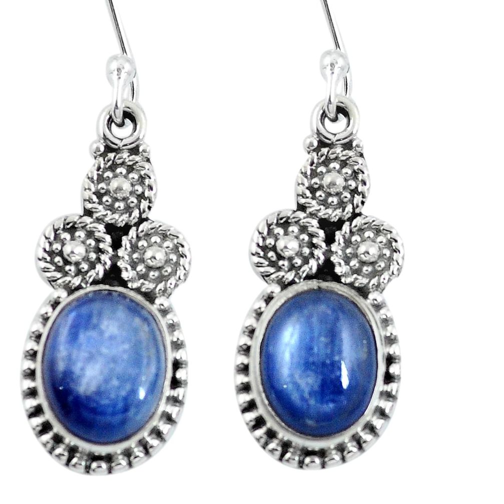 Natural blue kyanite 925 sterling silver dangle earrings jewelry m64156
