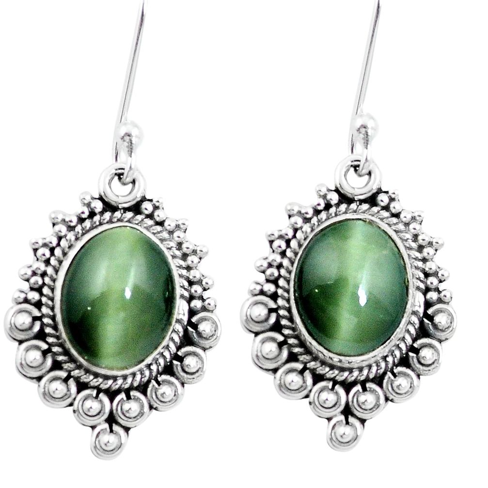 925 sterling silver green cats eye dangle earrings jewelry m64159