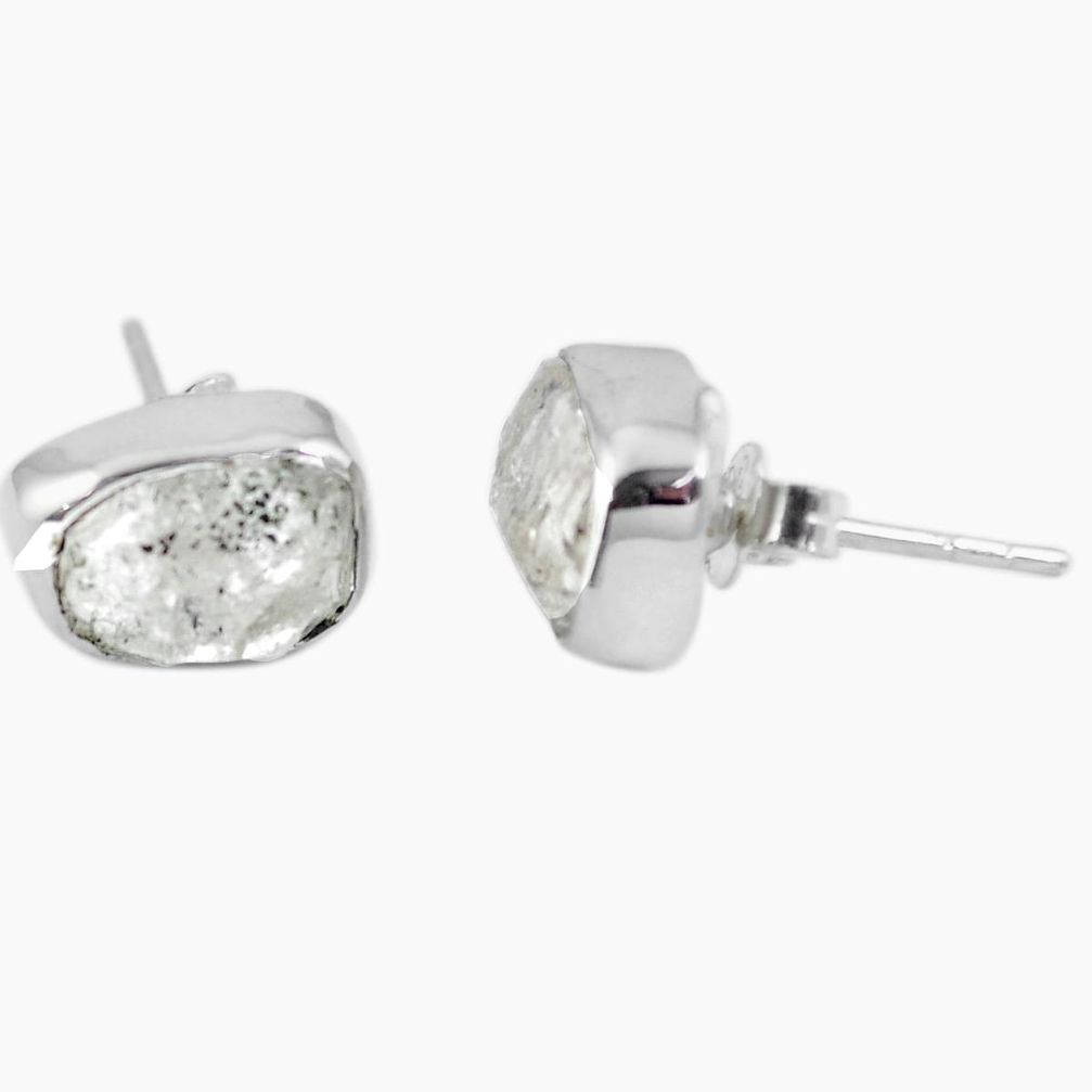 925 sterling silver natural white herkimer diamond stud earrings m64224