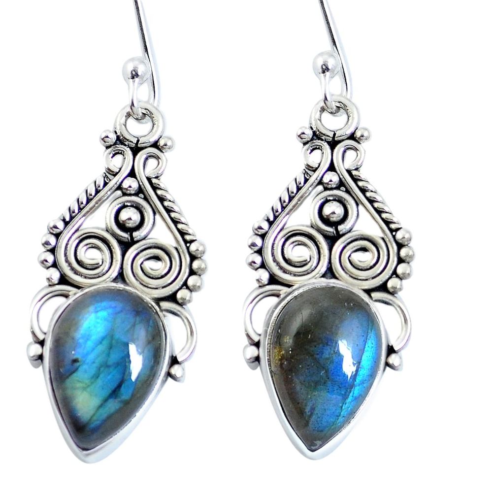Natural blue labradorite 925 sterling silver earrings jewelry m65102
