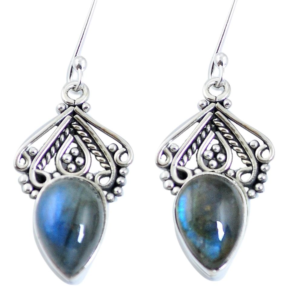 Natural blue labradorite 925 sterling silver earrings jewelry m65103