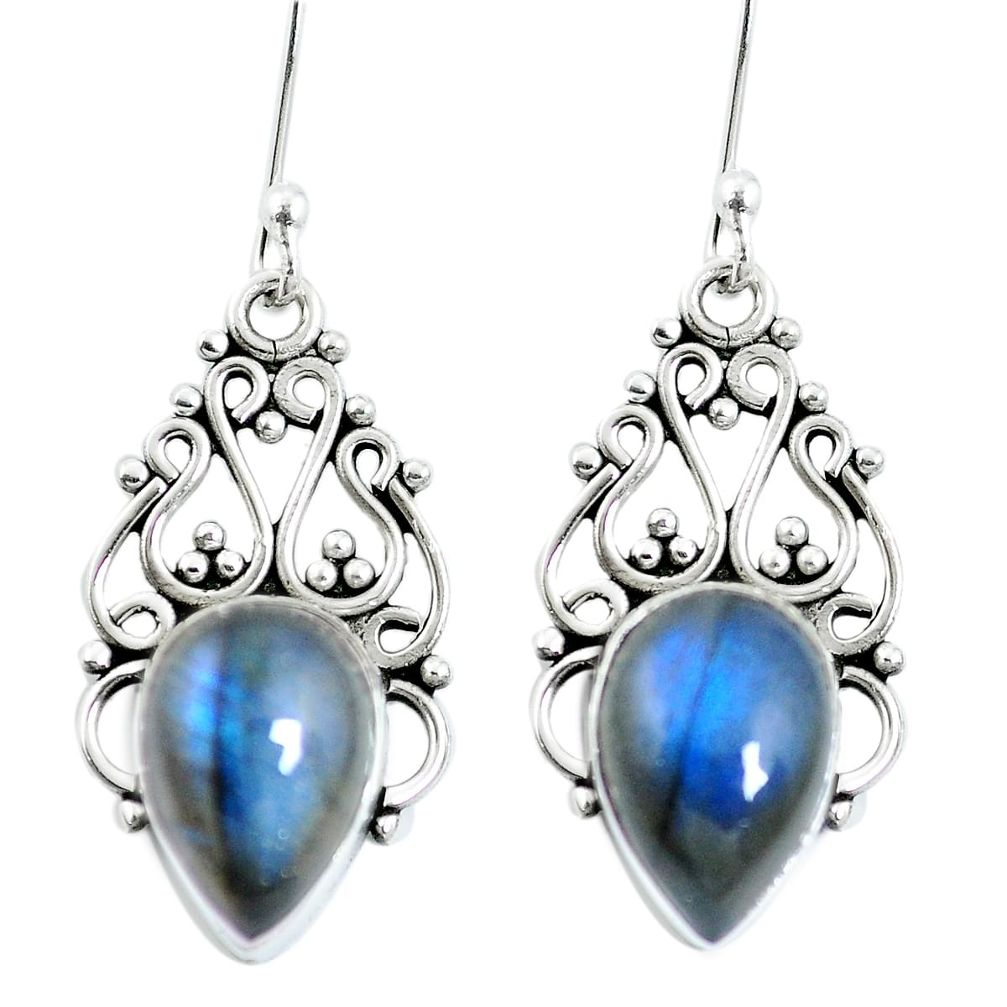 Natural blue labradorite 925 sterling silver earrings jewelry m65105