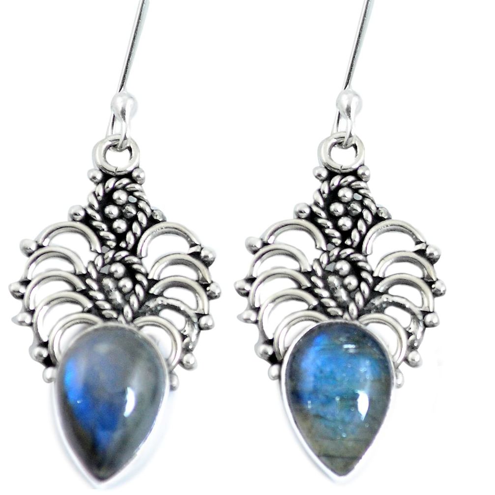 Natural blue labradorite 925 sterling silver earrings jewelry m65112