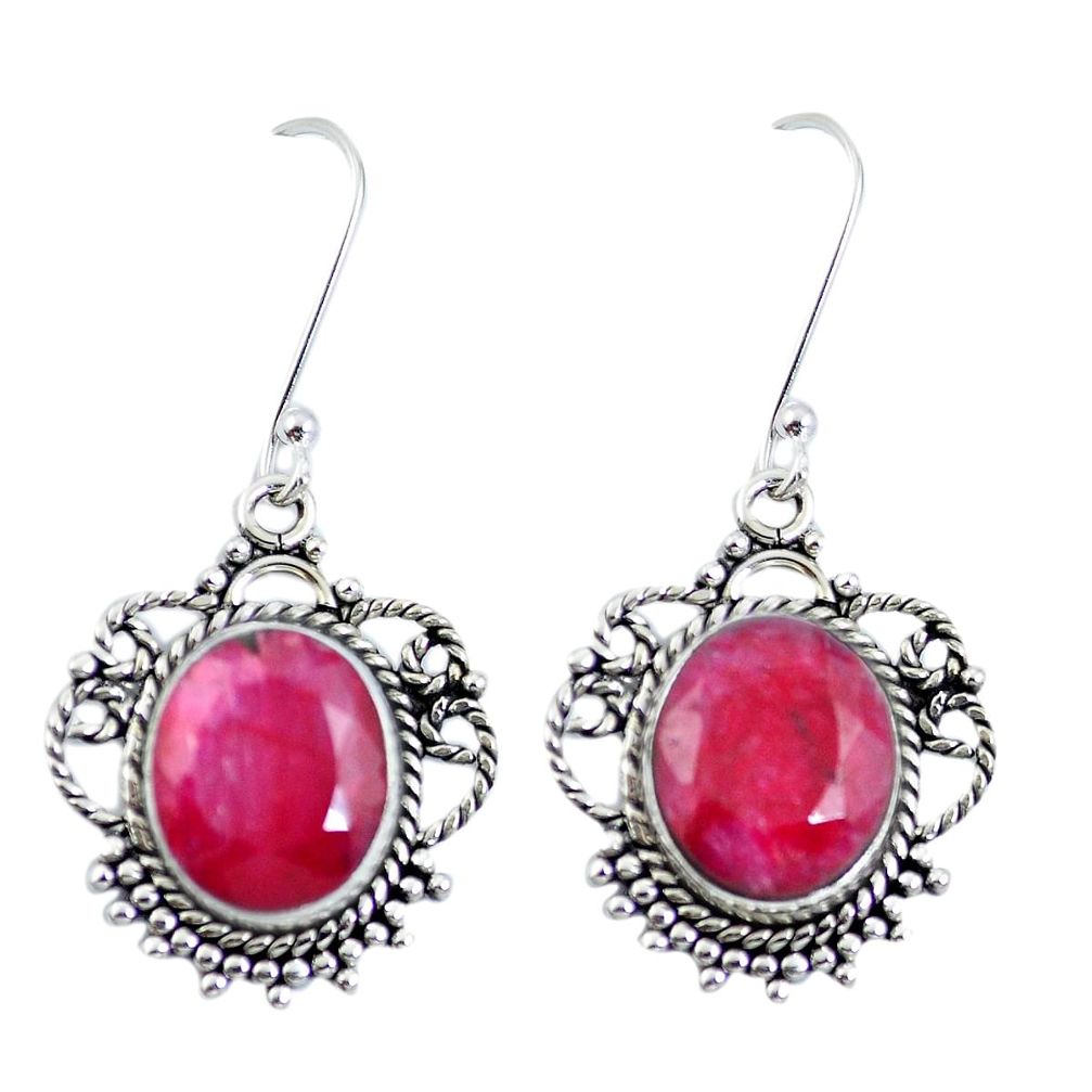 925 sterling silver natural red ruby dangle earrings jewelry m65245