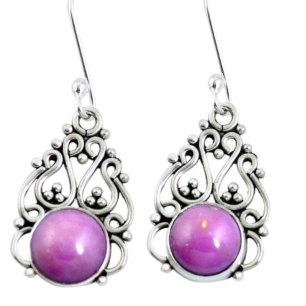 Natural purple phosphosiderite (hope stone) 925 silver dangle earrings m65313