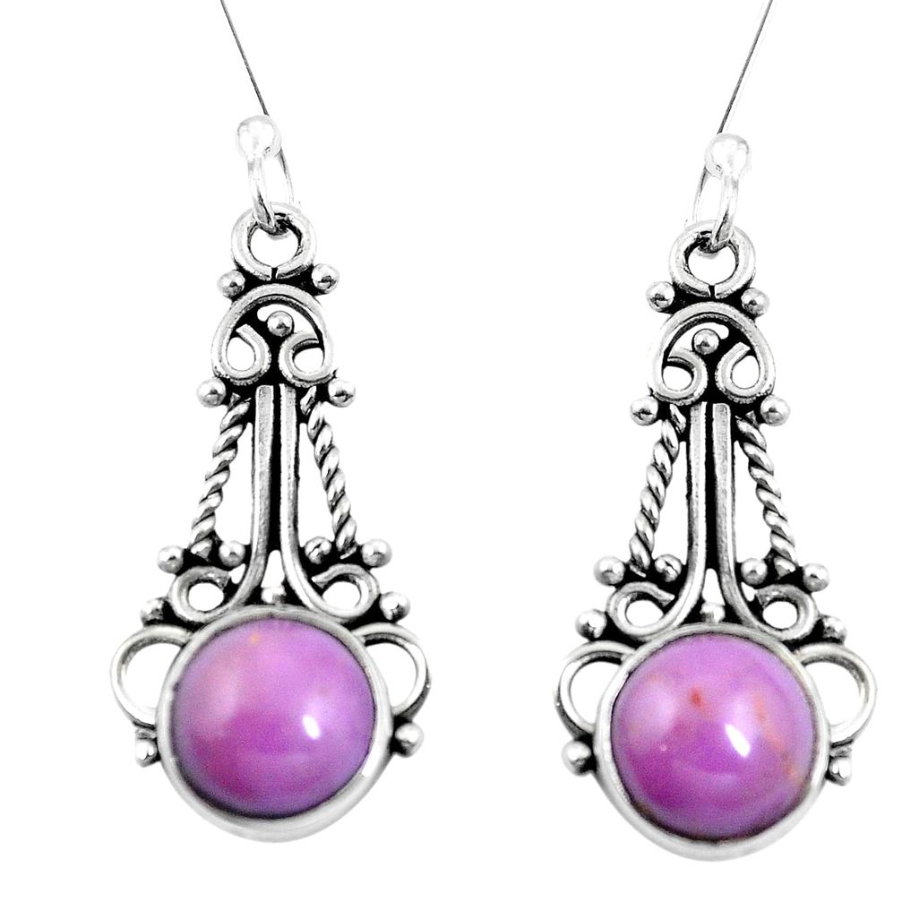 Natural purple phosphosiderite (hope stone) 925 silver dangle earrings m65318