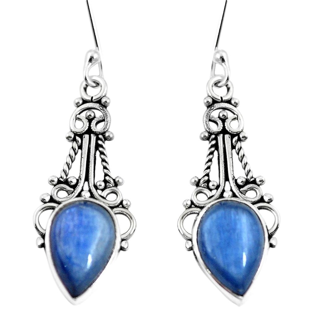 Natural blue kyanite 925 sterling silver dangle earrings jewelry m65327