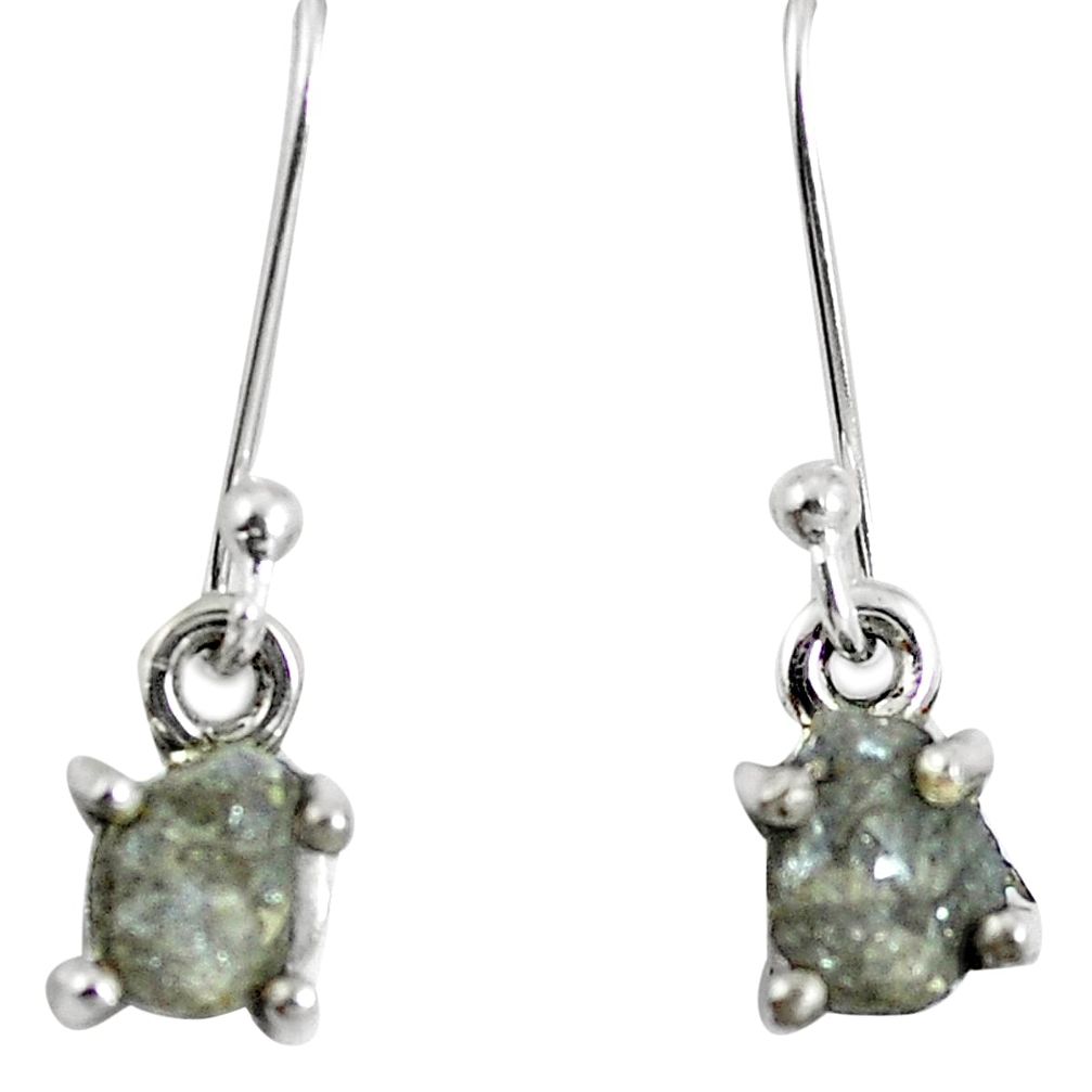 1.92cts natural diamond rough 925 sterling silver dangle earrings jewelry m68018