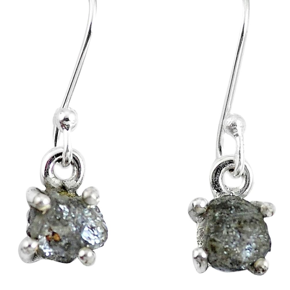 1.98cts natural diamond rough 925 sterling silver dangle earrings jewelry m68019