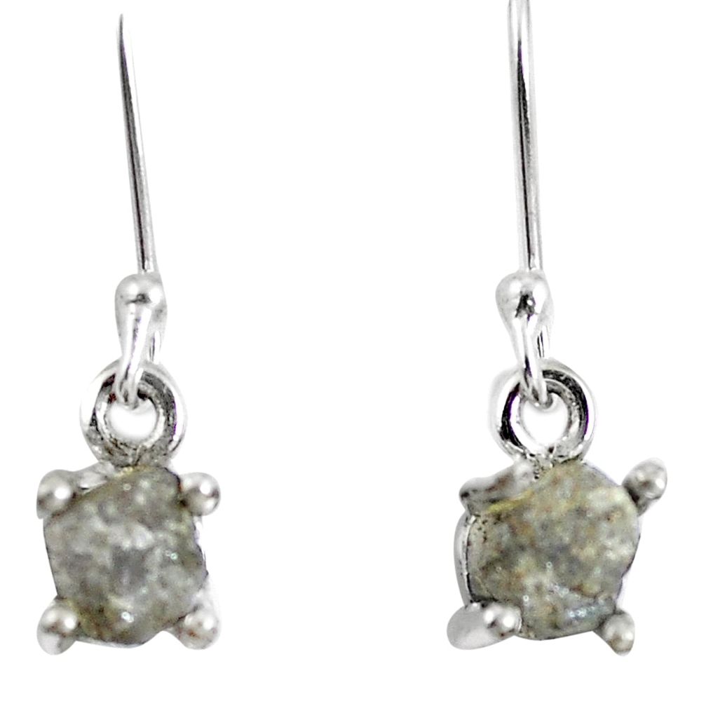 2.03cts natural diamond rough 925 sterling silver dangle earrings jewelry m68052
