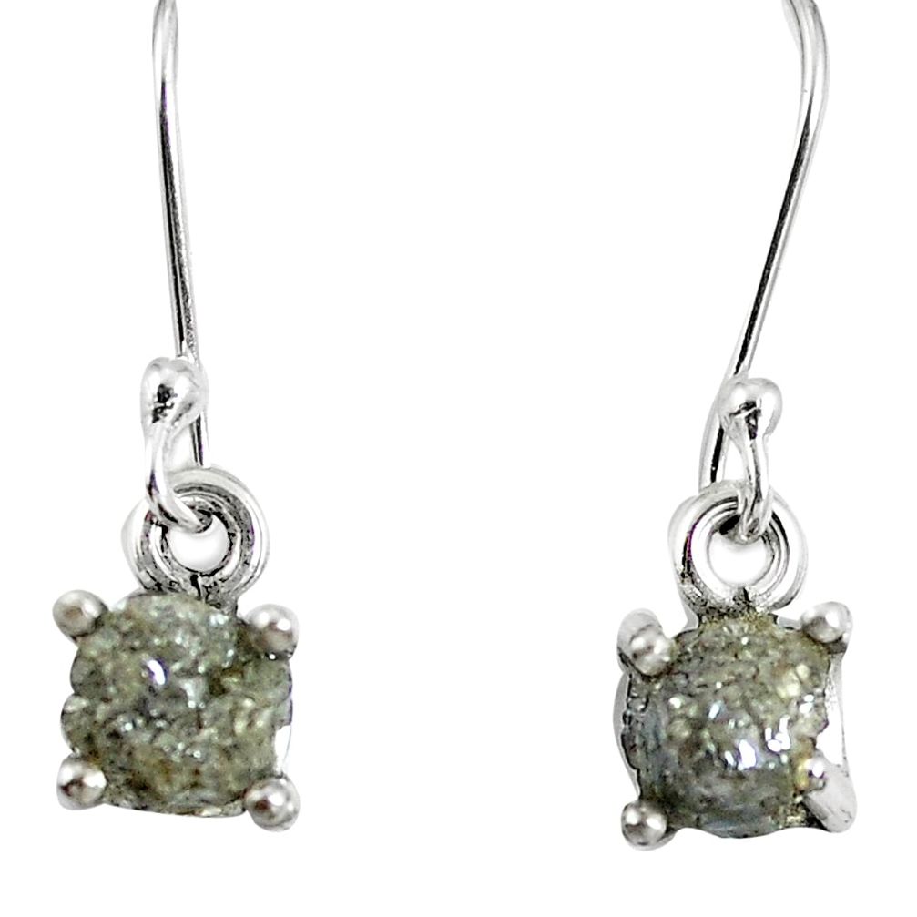 1.88cts natural diamond rough 925 sterling silver dangle earrings jewelry m68057