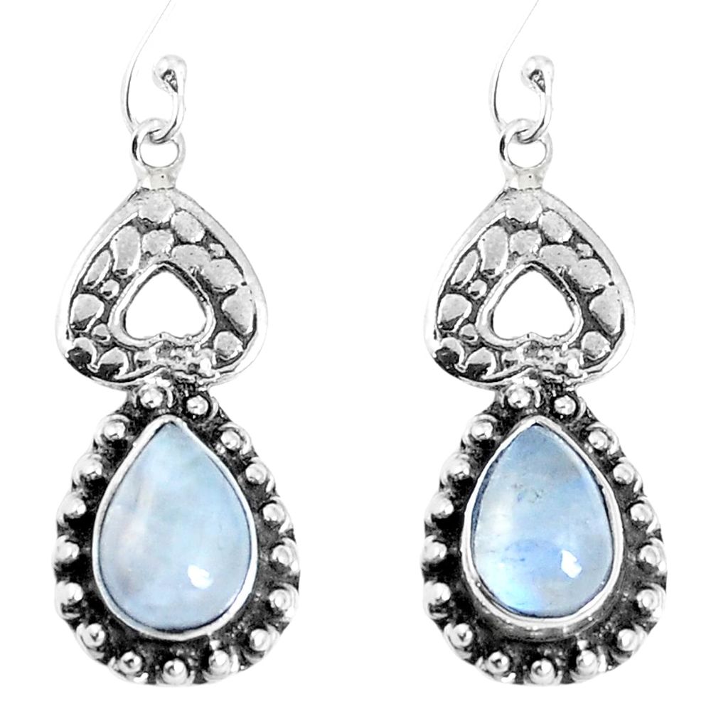 925 sterling silver natural rainbow moonstone dangle earrings m68958