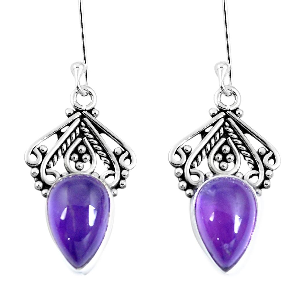 925 sterling silver natural purple amethyst dangle earrings jewelry m69904