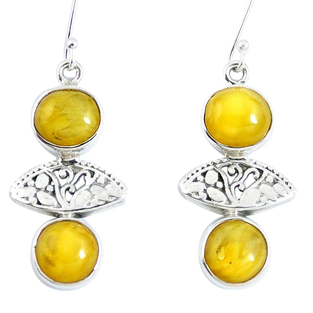 925 sterling silver yellow amber dangle earrings jewelry m72266