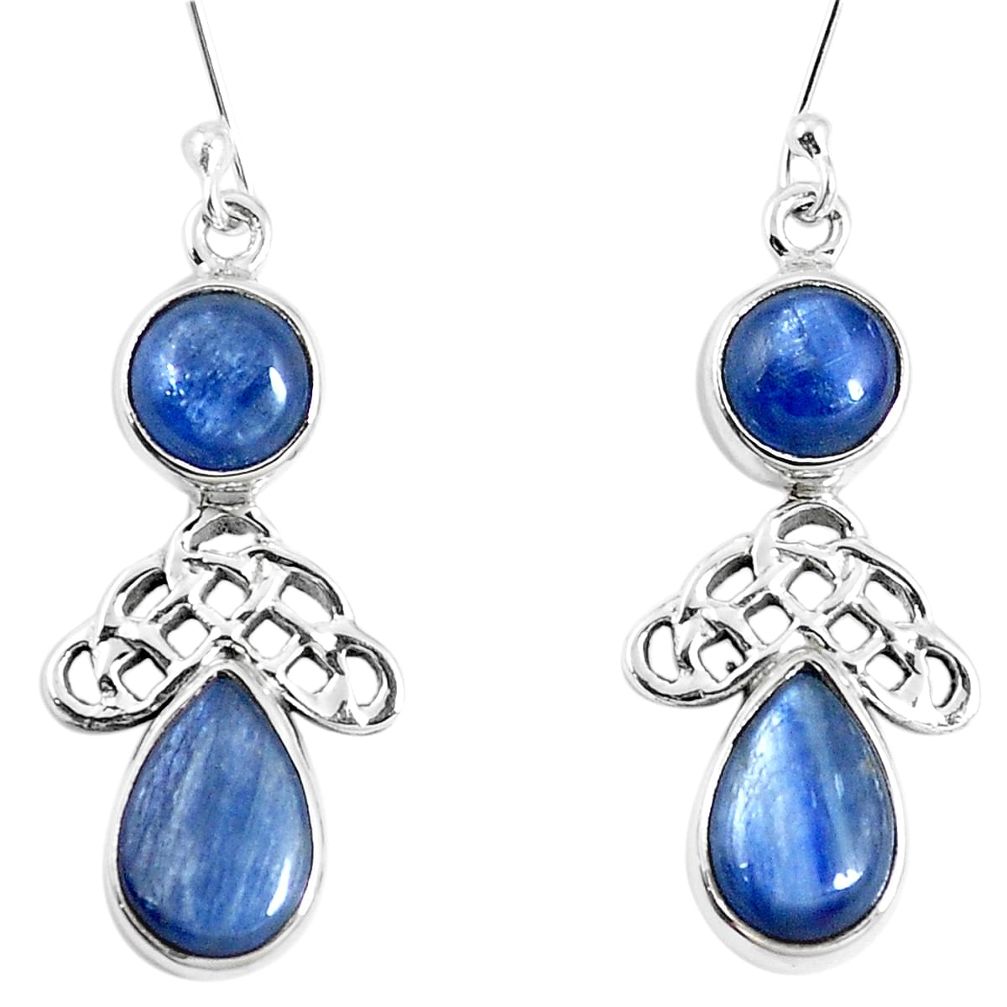Natural blue kyanite 925 sterling silver dangle earrings jewelry m72336
