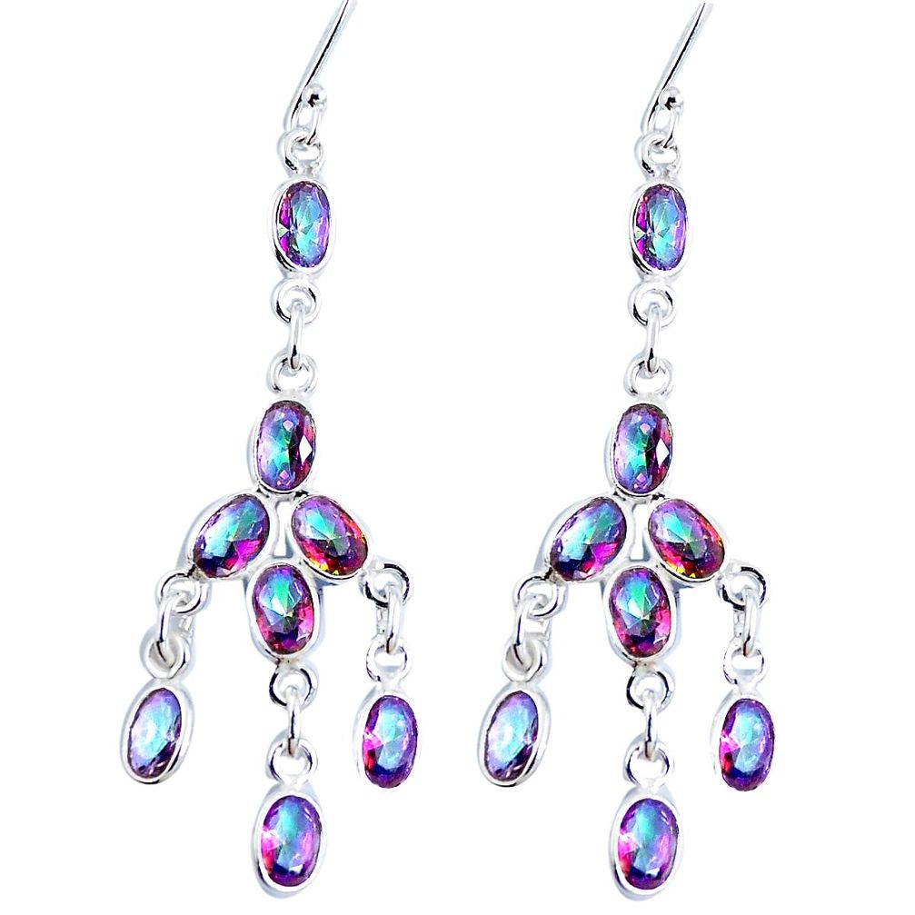 925 sterling silver multi color rainbow topaz chandelier earrings jewelry m72463