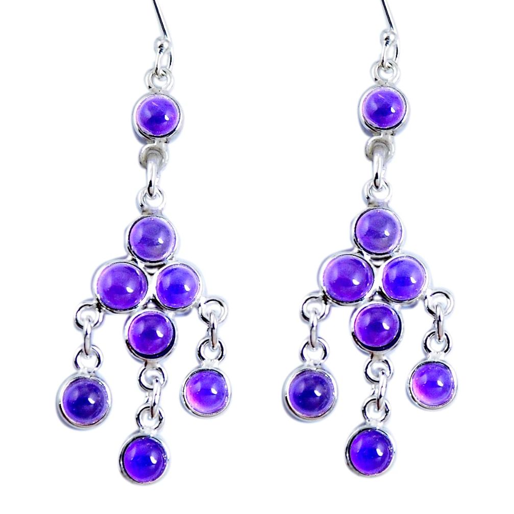 Natural purple amethyst 925 sterling silver dangle earrings jewelry m72472