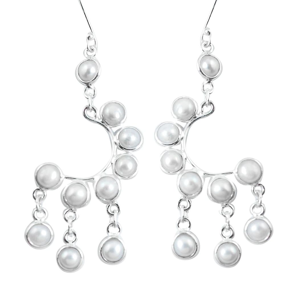 925 sterling silver natural white pearl chandelier earrings jewelry m72474