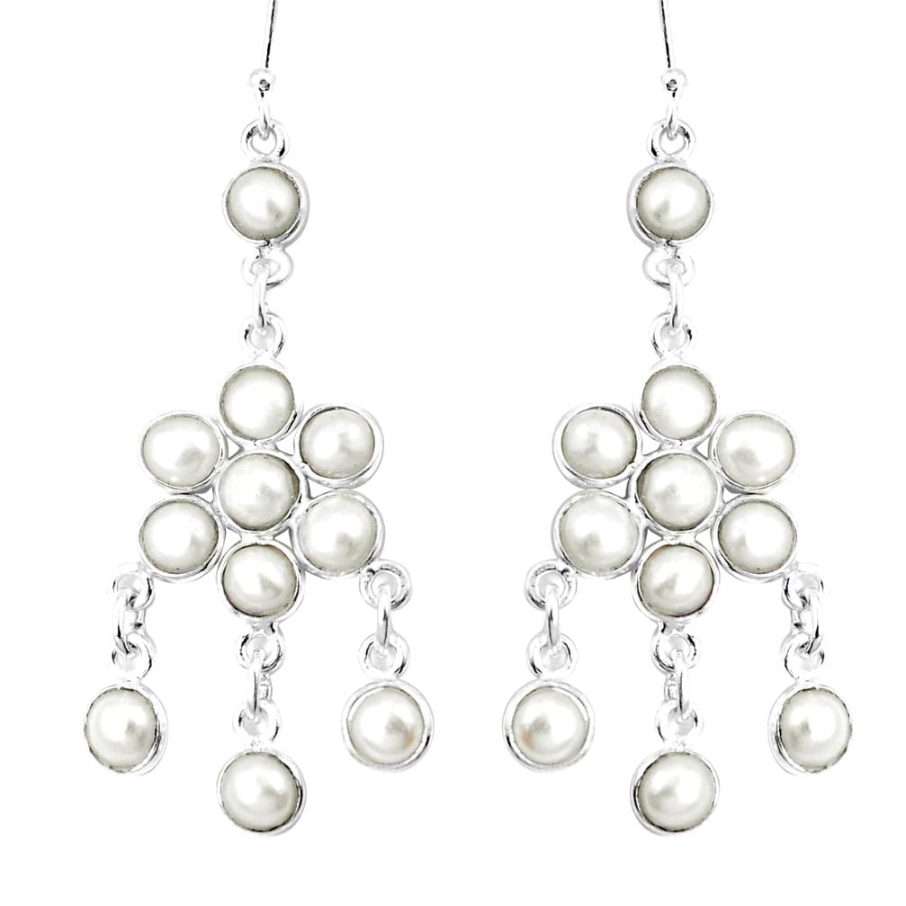 925 sterling silver natural white pearl chandelier earrings jewelry m72495