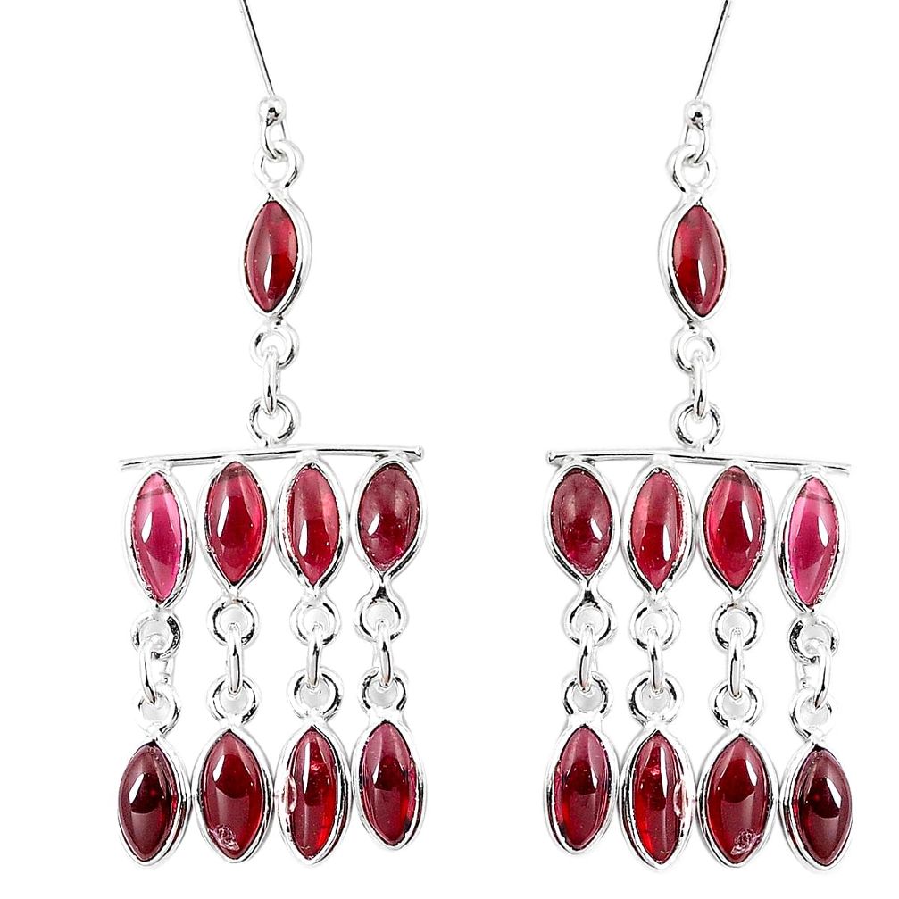 Natural red garnet 925 sterling silver chandelier earrings jewelry m72516