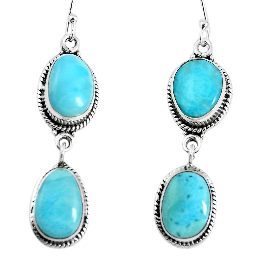 925 sterling silver natural blue larimar dangle earrings jewelry m73184