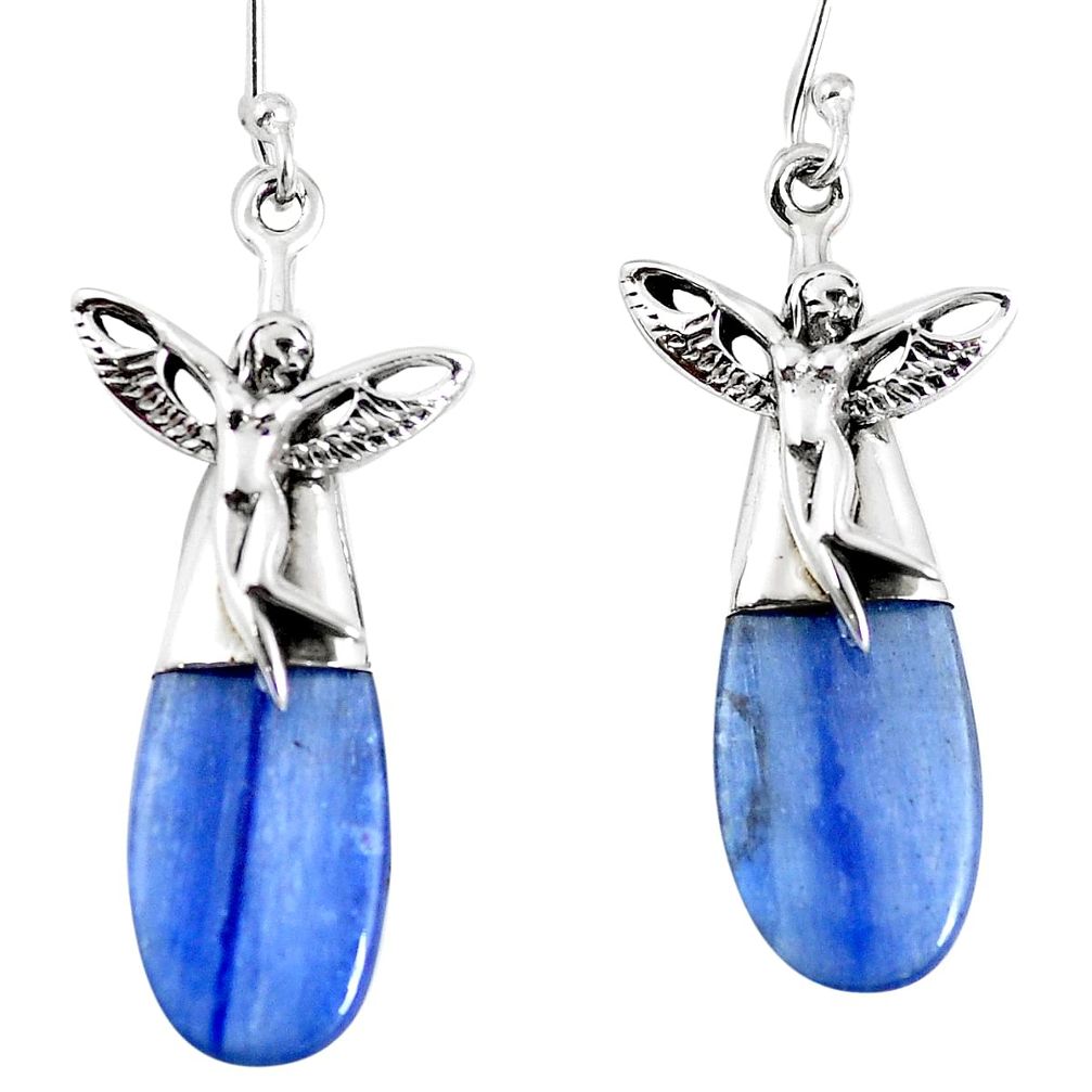 925 silver natural blue kyanite angel wings fairy earrings jewelry m73604