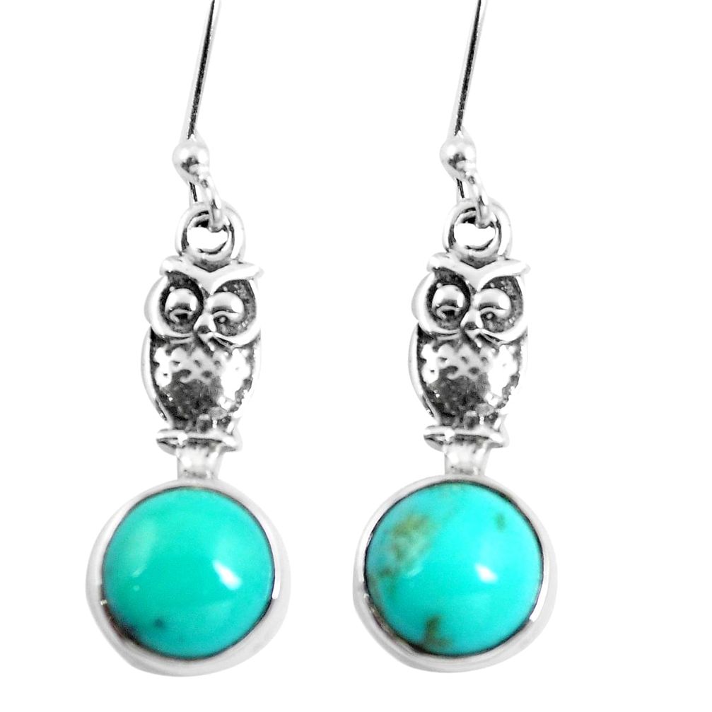 925 sterling silver natural green kingman turquoise owl earrings jewelry m74220