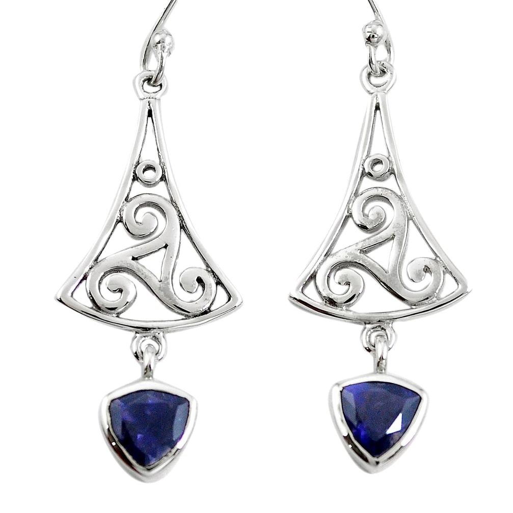 925 sterling silver natural blue iolite dangle earrings jewelry m74785
