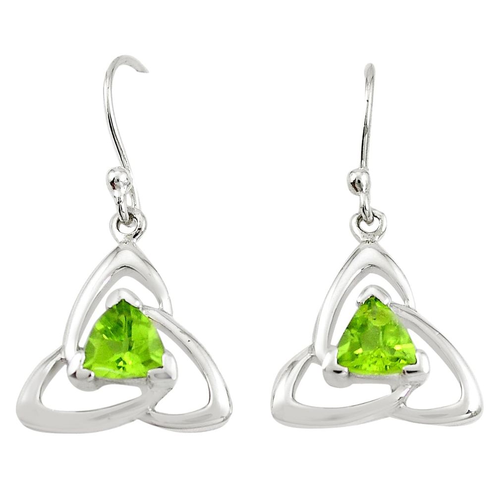 925 sterling silver natural green peridot dangle earrings jewelry m74824