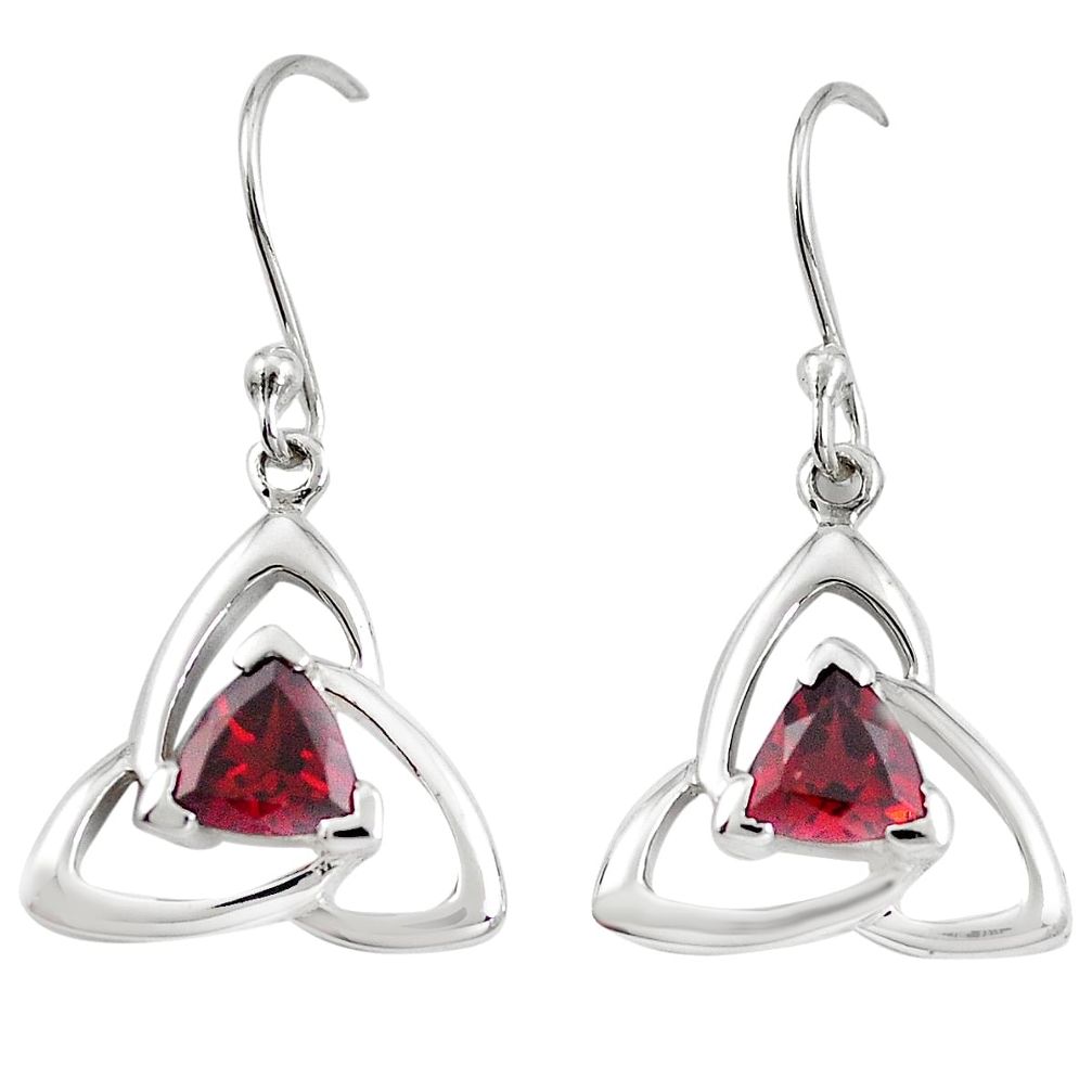 925 sterling silver natural red garnet dangle earrings jewelry m74833